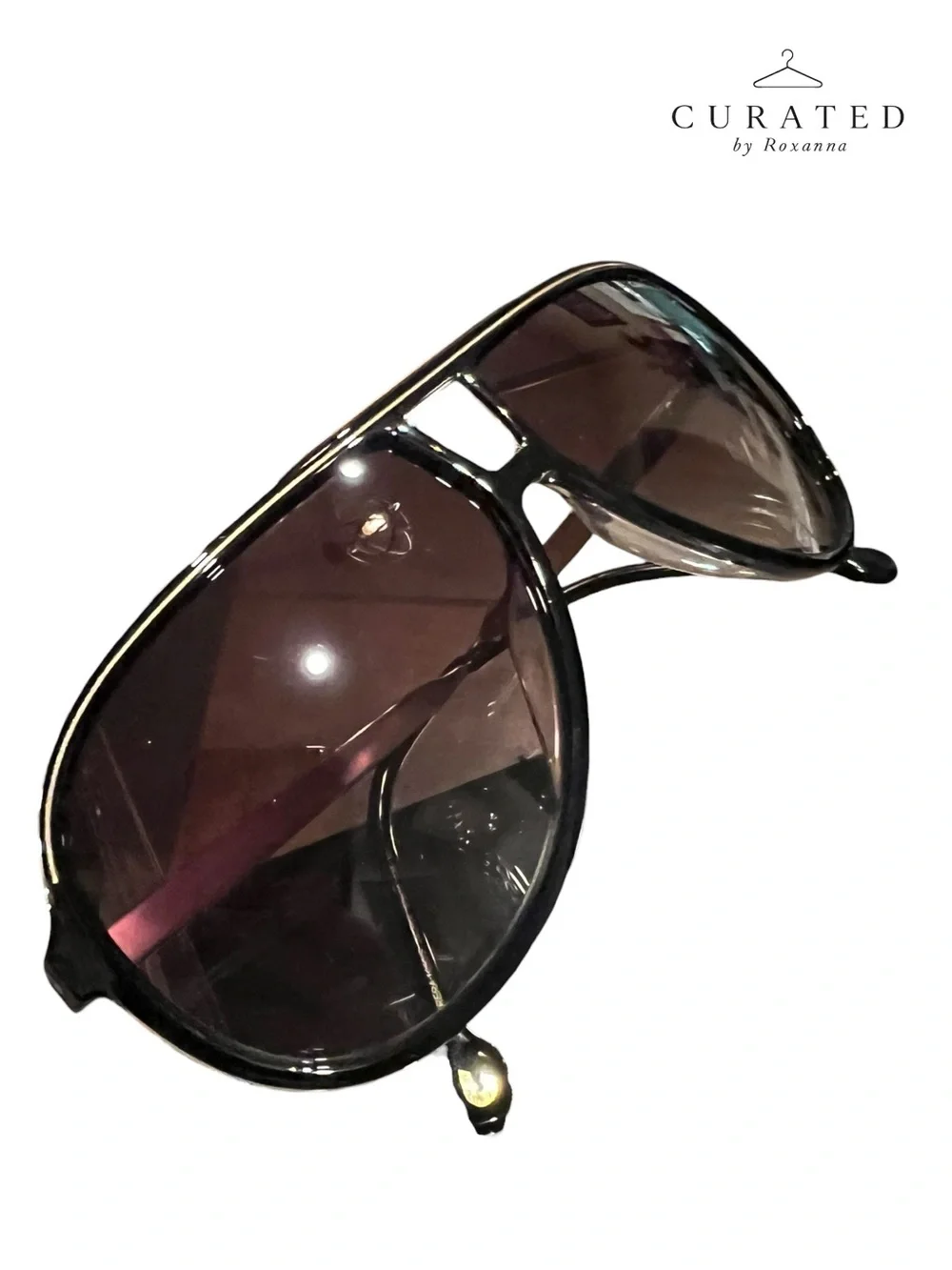 New Carrera UV Protect Shield Aviator Sunglasses Black & Gold | Authentic | Case